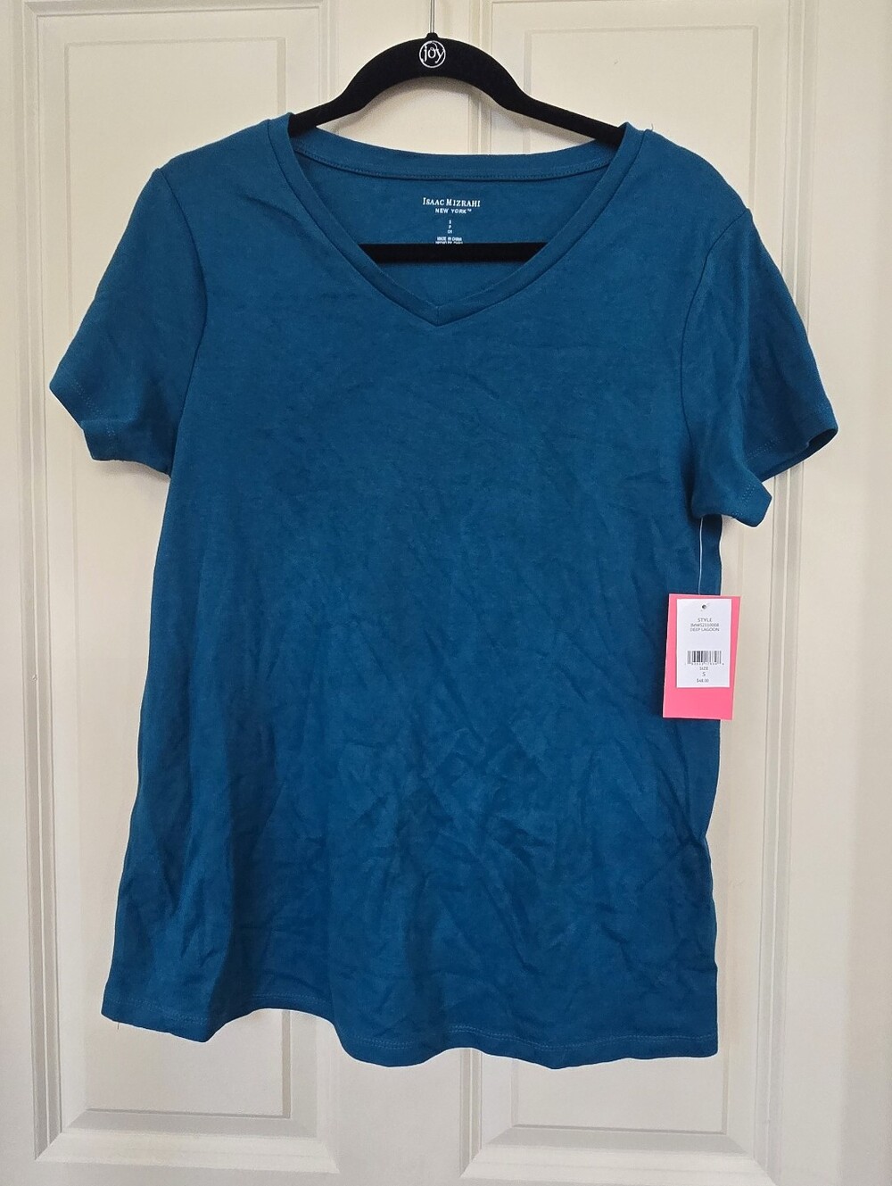 NWT Isaac Mizrahi Teal V-Neck Short Sleeve Tee